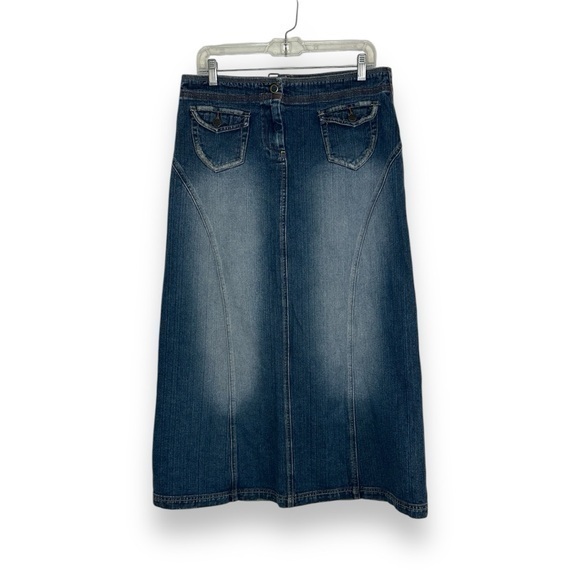 Kit Kit Kit Denim Jean Skirt Midi Y2K 90’s - Picture 1 of 7